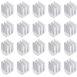 uxcell Heatsink with Thermal Conductive Adhesive Tape 9 x 9 x 12mm Silver 20pcs