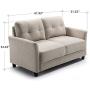 ZINUS Ricardo Loveseat Sofa / Tufted Cushions / Easy, Tool-Free Assembly, Beige