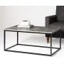 Walker Edison Modern Metal Frame Open Rectangle Coffee Accent Living Room Ottoman End Table, 42 Inch, Dark Concrete