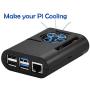 Raspberry Pi 4 Model B ABS Case with Cooling Fan and Heatsinks Kit (Black)