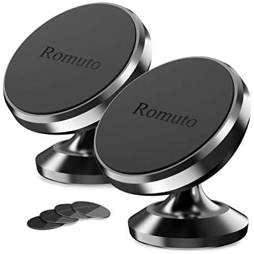 [ 2 Pack ] Magnetic Phone Car Mount, Universal Car Phone Holder for Dashboard, Cell Phone Car Kits, 360° Adjustable Magnet Cell Phone Mount Compatible with Apple iPhone, Samsung Galaxy, pixel and More