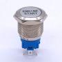 Taiss 12V 19mm Momentary Blue LED Illuminated Car Engine Start Push Button Switch 1NO 1NC 3/4'' Mounting Hole Silver Stainless Steel Metal Toggle Switch For Car Boat Part Modification TM19-Start -Bu