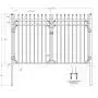 XCEL - Black Steel Anti-Rust Fence Gate - Sharp End Pickets - 4ft W x 5ft H - Easy Installation Kit, for Residential, Outdoor, Yard, Patio, Entry Way, 3-Rail Metal Gate XCEL - Black Steel Anti-Rust Fence Gate - Sharp End Pickets - 4ft W x 5ft H - Easy Installation Kit, for Residential, Outdoor, Yard, Patio, Entry Way, 3-Rail Metal Gate