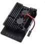 Treedix Metal Aluminium Alloy Armor Case Pi 4 Case, with Dual Cooling Fan Heatsink Compatible with Raspberry Pi 4 Model/Pi 4B (Black)