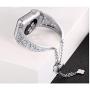 Secbolt Bling Metal Bands Compatible with Apple Watch Band 38mm 40mm iwatch SE Series 6/5/4/3/2/1, Dressy Jewelry Diamond Cuff Bracelet Bangle Wristband Women, Silver