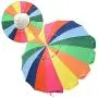 Yescom 8 ft Metal Rainbow Beach Patio Umbrella 16 Rib Tilt Market Table Umbrella Outdoor Sunshade Cover Sand Anchor
