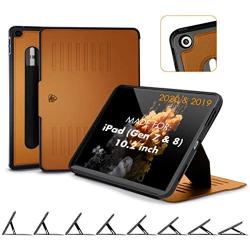 ZUGU CASE (2020/2019) Muse Case for iPad 7th / 8th Gen 10.2 Inch Protective, Thin, Magnetic Stand, Sleep/Wake Cover - Brown (Fits Model #s A2197 / A2198 / A2200 / ​A2270​ / ​A2428 / ​A2429 / A2430​)