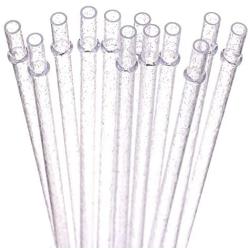 DAKOUFISH BPA-Free 12 Piece 9 Inch Reusable Clear Plastic Glitter Sparkle Drinking Straw Plus one Cleaning Brush (Clear,9inch)