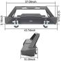 Hooke Road Front Winch Bumper & Rear Hitches Bumper Combo Kit Compatible with Jeep Wrangler CJ 1976-1986 (CJ7) (Solid Steel Textured Black)