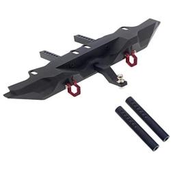JVSISM Metal Rear Bumper with Trailer Hitch for 1/10 RC Crawler Car TRX4 Axial SCX10 III AXI03007 Upgrade Parts,Black