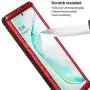 Feitenn Galaxy Note 10 Plus Case Metal, Note 10 Plus 5G Case Heavy Duty, Gorilla Glass Cover Armor Aluminum Bumper Military Shockproof Defender for Samsung Galaxy Note 10 Plus/Note 10+ 5G - Red
