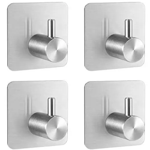 Fulgente Stainless Steel Self-Adhesive Towel Hooks for Bathroom, Damage Free Stick On Bathroom Kitchen Waterproof Wall Hooks for Hanging Heavy Duty Towel Rack Shower Hooks Adhesive, 4 Pack Fulgente Stainless Steel Self-Adhesive Towel Hooks for Bathroom, Damage Free Stick On Bathroom Kitchen Waterproof Wall Hooks for Hanging Heavy Duty Towel Rack Shower Hooks Adhesive, 4 Pack