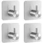 Fulgente Stainless Steel Self-Adhesive Towel Hooks for Bathroom, Damage Free Stick On Bathroom Kitchen Waterproof Wall Hooks for Hanging Heavy Duty Towel Rack Shower Hooks Adhesive, 4 Pack Fulgente Stainless Steel Self-Adhesive Towel Hooks for Bathroom, Damage Free Stick On Bathroom Kitchen Waterproof Wall Hooks for Hanging Heavy Duty Towel Rack Shower Hooks Adhesive, 4 Pack