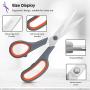 Scissors Bulk Set of 5-Pack, Niutop 8'' Multipurpose Sharp Scissors for Office Home High/Middle School Student Teacher Scissor Supplies, Soft Comfort-Grip Right/Left Handles