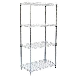 Mind Reader 4 Shelf Metal All Purpose Heavy Duty Adjustable Shelving Unit, Silver
