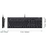 AUKEY Mechanical Keyboard LED Backlit Gaming Keyboard with Blue Switches, 104 Keys 100% Anti-ghosting with Metal Top Panel and Water-Resistant Design for PC and Laptop Gamers, Black