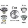 KONE 2PCS Kitchen Sink Basket Strainer Replacement for 3-1/2 Inch Standard Drains Brushed Stainless Steel Body Metal Center Knob with Rubber Stopper KONE 2PCS Kitchen Sink Basket Strainer Replacement for 3-1/2 Inch Standard Drains Brushed Stainless Steel Body Metal Center Knob with Rubber Stopper