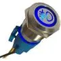 Etopar 12V 5A 19mm Car Auto Blue LED Light Lamp Rear Fog Push Button Stainless Steel Metal Toggle Switch Socket Plug