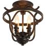 UOFUS Rustic  Semi Flush Mount Ceiling Light Fixtures，4-Light Black Metal Chandelier ，Farmhouse Lighting for Kitchen Foyer Bar Entryway Bedroom Living Room Island Laundry Room (Black)