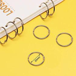 TAIKUU 50PCS Metal Binder Rings + 1PCS Hole Punch, 20mm/0.8'' Metal Ring for DIY Notebook Loose Sheets Album Keychain, Silver 25mm (50pcs+1 Hole Punch)