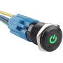 ESUPPORT 16mm 12V 3A Car Green LED Light Power Metal Push Button Toggle Switch Socket Plug Latching Black Shell