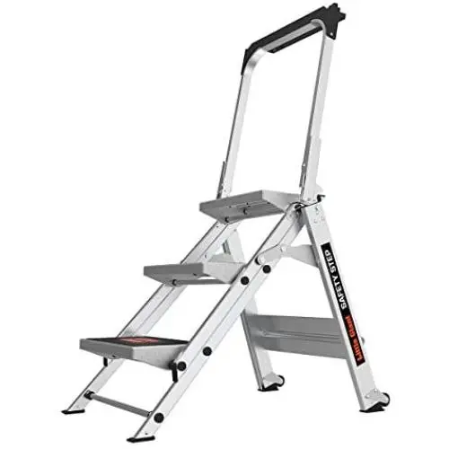 Little Giant Ladders, Safety Step, 3-Step, 3 foot, Step Stool, Aluminum, Type 1A, 300 lbs weight rating, (10310BA) Little Giant Ladders, Safety Step, 3-Step, 3 foot, Step Stool, Aluminum, Type 1A, 300 lbs weight rating, (10310BA)