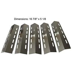 Htanch SC0500701 (5-Pack) SA3041 (5-Pack) Stainless Steel Heat Plate & Stainless Steel Burner Replacement for Ducane 5 Burner 30500701,30500097,30400045,30500702,30400043,30400042 Gas Grill