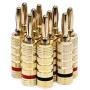Monoprice 109436 Gold Plated Speaker Banana Plugs – 5 Pairs – Closed Screw Type, For Speaker Wire, Home Theater, Wall Plates And More