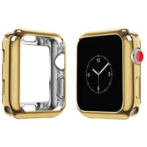 top4cus Environmental Soft Flexible TPU Anti-Scratch Lightweight Protective 38mm Iwatch Case Compatible with Apple Watch Series 5 Series 4 Series 3 Series 2 Series 1 - Gold