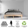Giantex 14 Inch Solid Wood Platform Bed Frame, Rubber Wood Made Mattress Foundation, Heavy Duty Slats Support, No Box Spring Needed (Wood, Queen)