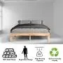 Giantex 14 Inch Solid Wood Platform Bed Frame, Rubber Wood Made Mattress Foundation, Heavy Duty Slats Support, No Box Spring Needed (Wood, Queen)