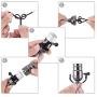 Canomo Black Finish Make-A-Lamp Kit 3-Way with 8 Inch Harp, 2 Pieces 12'' Lamp Pipe, and All Parts Needed and Instructions for DIY Lamp Design or Repair…