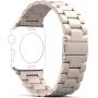 PUGO TOP Compatible with Apple Watch Band 42mm 44mm Series 6/5/4/3/2/1/SE for Men Women Stainless Steel Iwatch Strap Replacement Band with Modern Butterfly Buckle. (42mm/44mm, Champagne Gold)