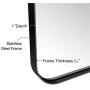 ANDY STAR Wall Mirror for Bathroom, 24x36 Inch Black Bathroom Mirror, Stainless Steel Metal Frame with Rounded Corner, Rectangle Glass Panel Wall Mounted Mirror Decorative for Bathroom
