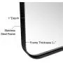 ANDY STAR Wall Mirror for Bathroom, 24x36 Inch Black Bathroom Mirror, Stainless Steel Metal Frame with Rounded Corner, Rectangle Glass Panel Wall Mounted Mirror Decorative for Bathroom ANDY STAR Wall Mirror for Bathroom, 24x36 Inch Black Bathroom Mirror, Stainless Steel Metal Frame with Rounded Corner, Rectangle Glass Panel Wall Mounted Mirror Decorative for Bathroom