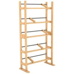 Atlantic Element Media Storage Rack - Holds Up to 230 Cds or 150 Dvds, Contemporary Wood & Metal Design with Wide Feet for Greater Stability, PN35535687 In Maple