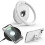 Phone Ring Holder Wireless Charging Compatible - FITFORT 360° Rotation Anti-Scratch Ceramic Ring Grip Compatible with All Wireless Charging Cell Phones-White