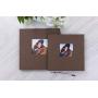 potricher 13.2x12.8 Inch Large Self Adhesive Photo Album Sticky 3x5 4x6 5x7 6x8 8x10 8.5x11 Magnetic Scrapbook Album 40 Pages Linen Cover DIY Photo Album with A Metallic Pen (Brown)