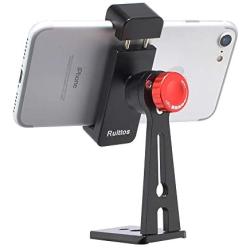 Ruittos Phone Holder for Tripod, Metal Cellphone Tripod Adapter 360 Degree Rotation Vertical Video Smartphone Bracket Clip Compatible with iPhone X XS XR 8 Samsung Galaxy S10 S9+ Huawei (Black C18)