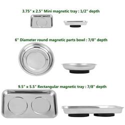 VASTOOLS Magnetic Tray Holder 3pc / Stainless Steel/for Socket Screw Nuts Bolts Metal Parts/Extra Strong Magnet, Thickened Tray