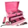 APOLLO TOOLS Pink Metal Tool Box with Deep Top Compartment and 2 Drawers in Heavy-Duty Steel Chest With Ball Bearing Opening And Powder Coated Finish - Pink Ribbon - DT5010P APOLLO TOOLS Pink Metal Tool Box with Deep Top Compartment and 2 Drawers in Heavy-Duty Steel Chest With Ball Bearing Opening And Powder Coated Finish - Pink Ribbon - DT5010P