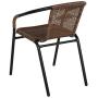 Flash Furniture Medium Brown Rattan Indoor-Outdoor Restaurant Stack Chair