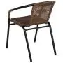 Flash Furniture Medium Brown Rattan Indoor-Outdoor Restaurant Stack Chair