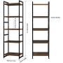 Homfa 5-Tier Corner Shelf, Free Standing Ladder Shaped Plant Flower Stand Rack Bathroom Storage Tower Industrial Style Utility Organizer Wood Look Accent Metal Frame Modern Furniture Home Office