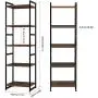 Homfa 5-Tier Corner Shelf, Free Standing Ladder Shaped Plant Flower Stand Rack Bathroom Storage Tower Industrial Style Utility Organizer Wood Look Accent Metal Frame Modern Furniture Home Office Homfa 5-Tier Corner Shelf, Free Standing Ladder Shaped Plant Flower Stand Rack Bathroom Storage Tower Industrial Style Utility Organizer Wood Look Accent Metal Frame Modern Furniture Home Office