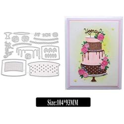 Birthday Cake Cutting Dies for Card Making, URYKEE Cut Die Metal Stencil Pattern Template Die Cuts Mould for DIY Embossing Scrapbooking Paper Birthday Festival Decoration New