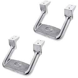 Bully AS-200 Universal Truck Polished Aluminum Side Hoop Step Set 2 Pieces Includes Mounting Brackets - Fits Various Trucks from Chevy (Chevrolet), Ford, Toyota, GMC, Dodge RAM and Jeep