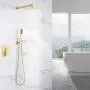 KES Shower System 10 Inches Rain Shower Head with Handheld Shower Faucets Sets Complete Pressure Balance Shower Valve and Trim Kit Brushed Brass, XB6230-BZ KES Shower System 10 Inches Rain Shower Head with Handheld Shower Faucets Sets Complete Pressure Balance Shower Valve and Trim Kit Brushed Brass, XB6230-BZ