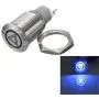 ESUPPORT 12V Car Vehicle Blue LED Light Emergency Hazard Warning Push Button Metal Toggle Switch 16mm