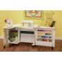Arrow K8411 Wallaby II Kangaroo Sewing, Cutting, Quilting, Crafting Cabinet and Table, Includes Storage and Airlift, Portable with Wheels White Ash Finish
